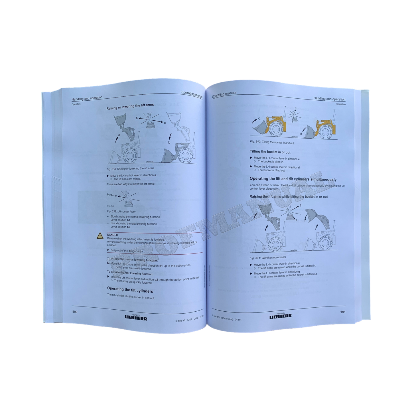 Liebherr L586-461 USA CAN Wheel Loader Operators User Maintenance manual