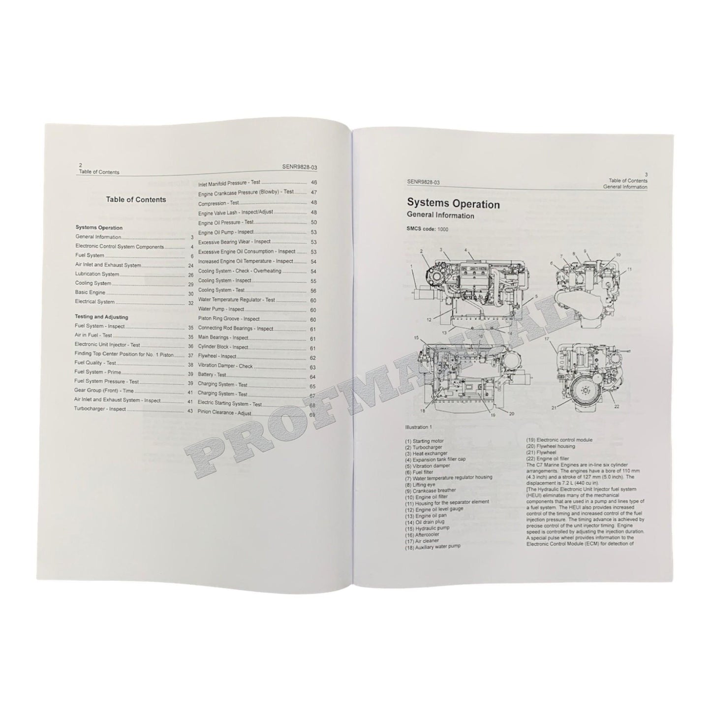 Caterpillar C7 Marine Engine Full Service Manual *Send serial number