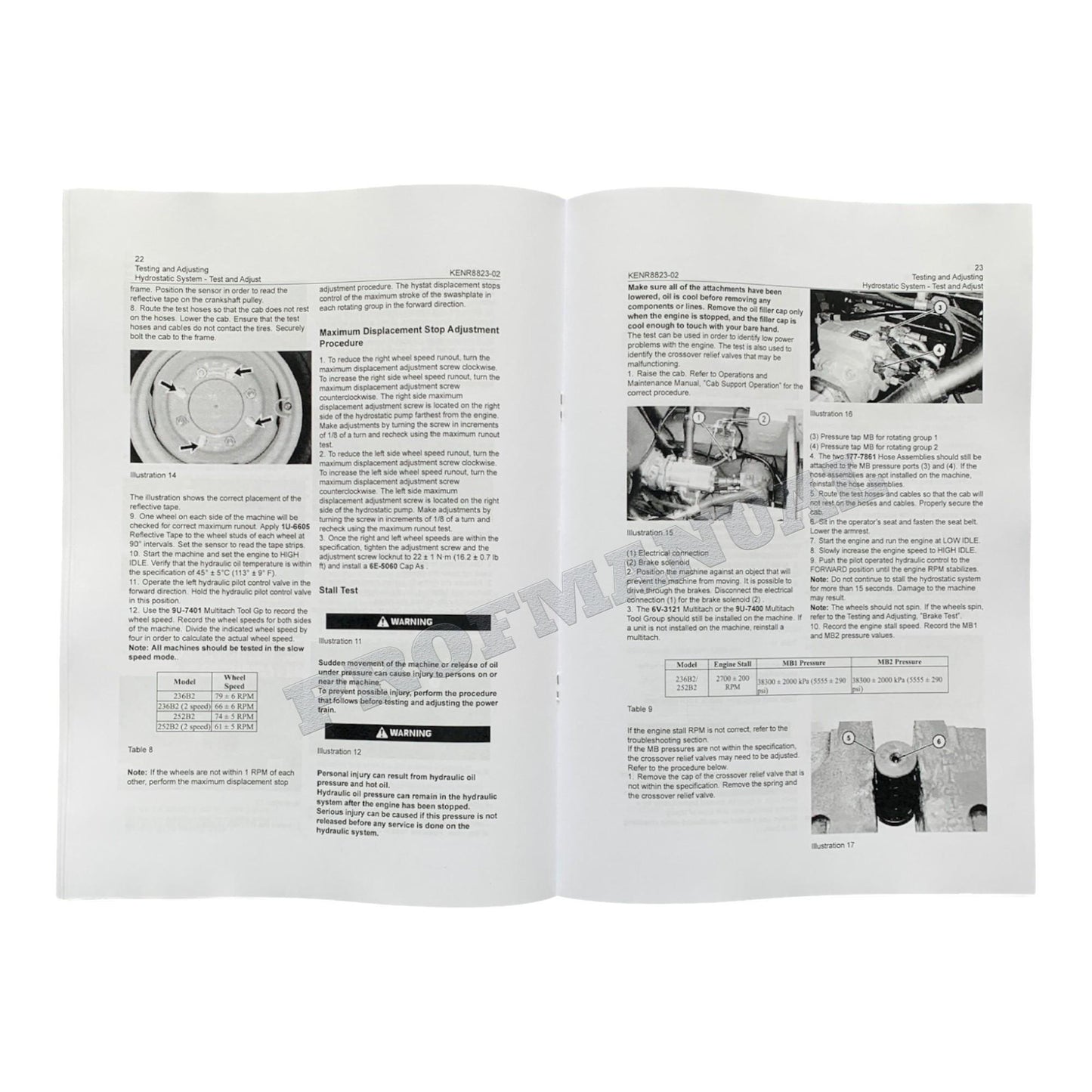 Caterpillar 236B 236B2 246B 252B 252B2 262B Skid Steer Loader Service Manual