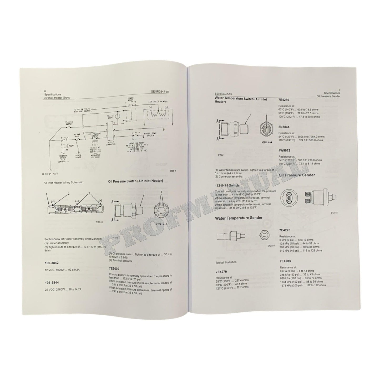 Caterpillar 3116 3126 Marine Engine Full Service Manual *Send serial number