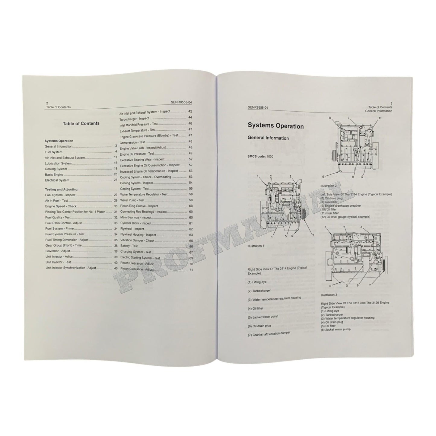 Caterpillar 3116 3126 Marine Engine Full Service Manual *Send serial number