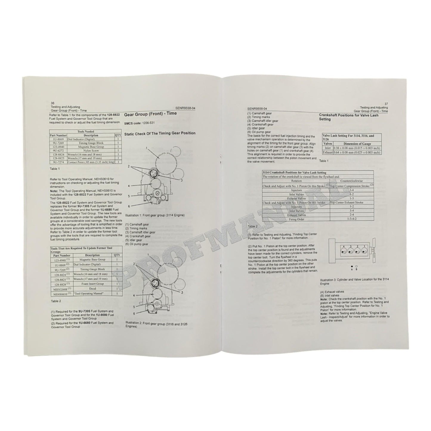 Caterpillar 3116 3126 Marine Engine Full Service Manual *Send serial number