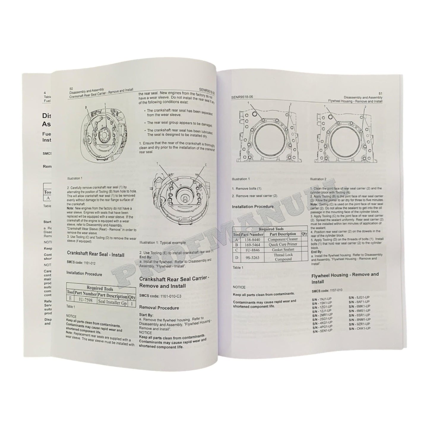 Caterpillar 3116 3126 Marine Engine Full Service Manual *Send serial number