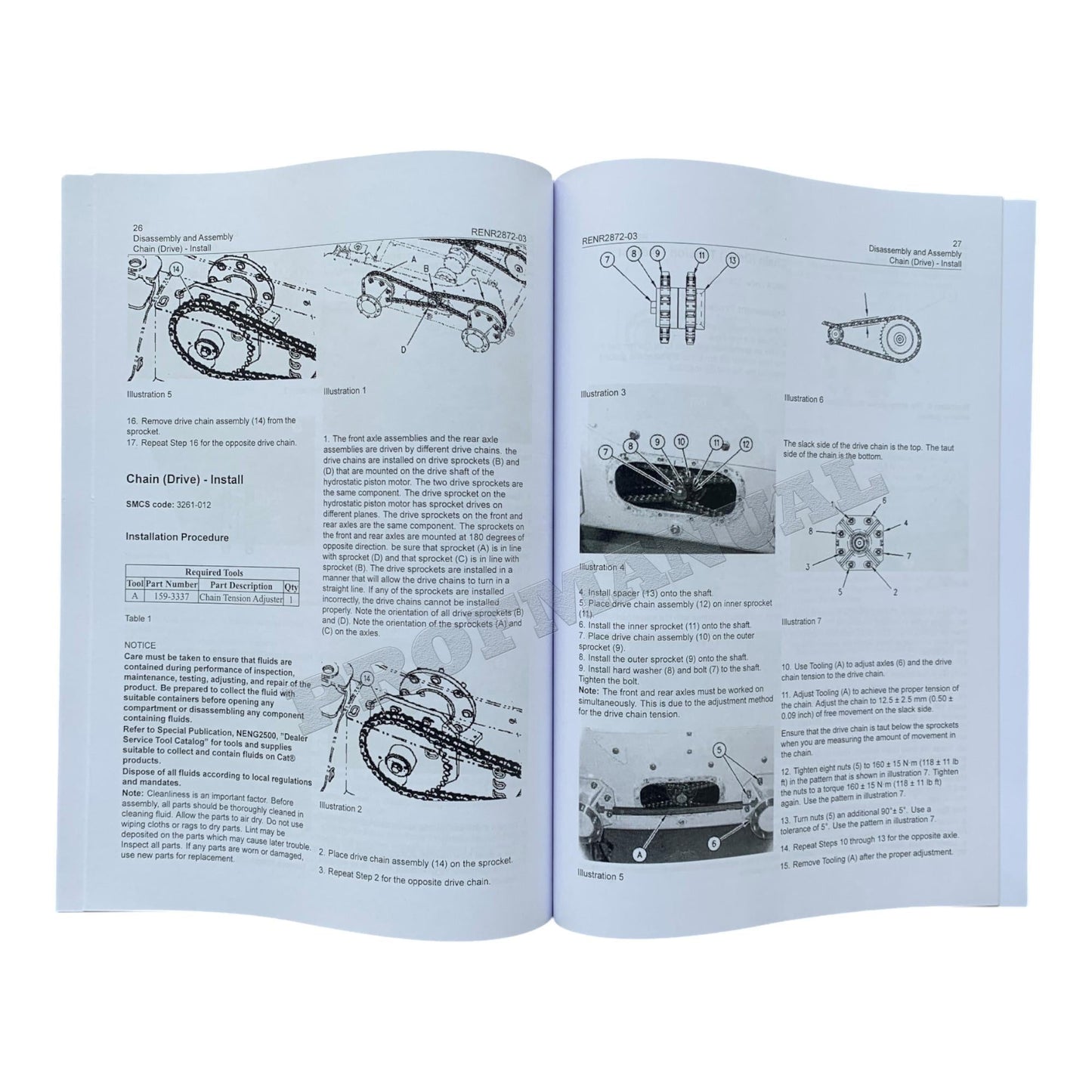 Caterpillar 236 246 248 Skid Steer Loader Power Train Service Manual DisassAssem