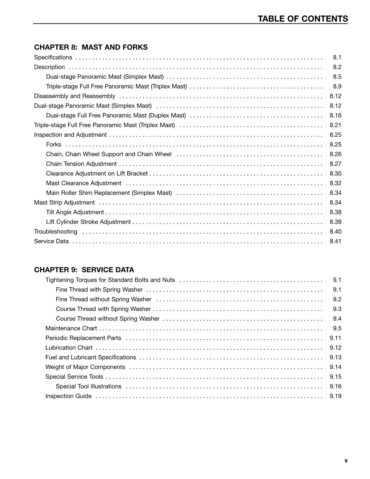 Caterpillar Lift Truck EC35N EC40N EC45N EC55N Forklift Chassis Mast Service Manual