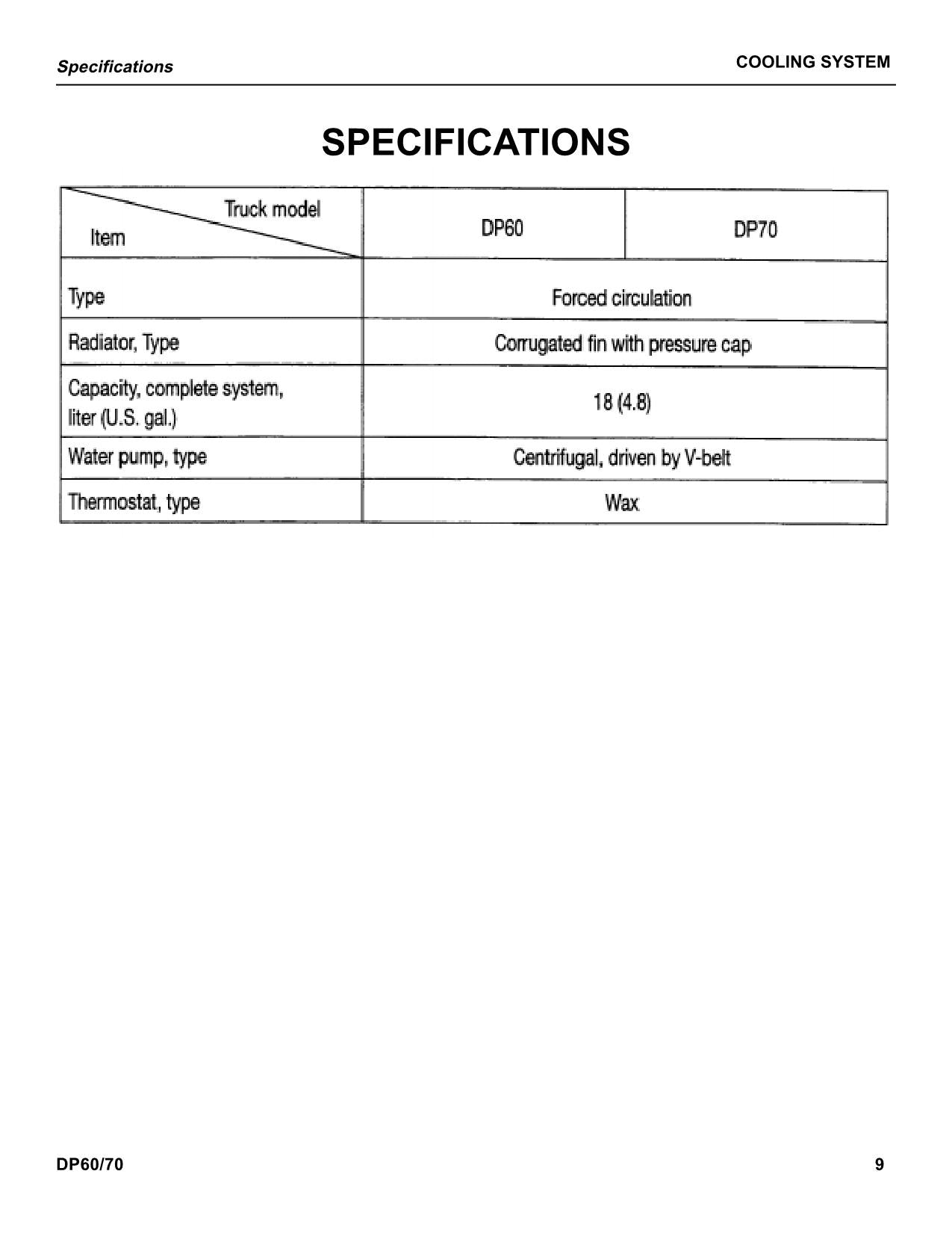 Caterpillar Lift Truck DP60 DP70 Chassis Mast Service Manual