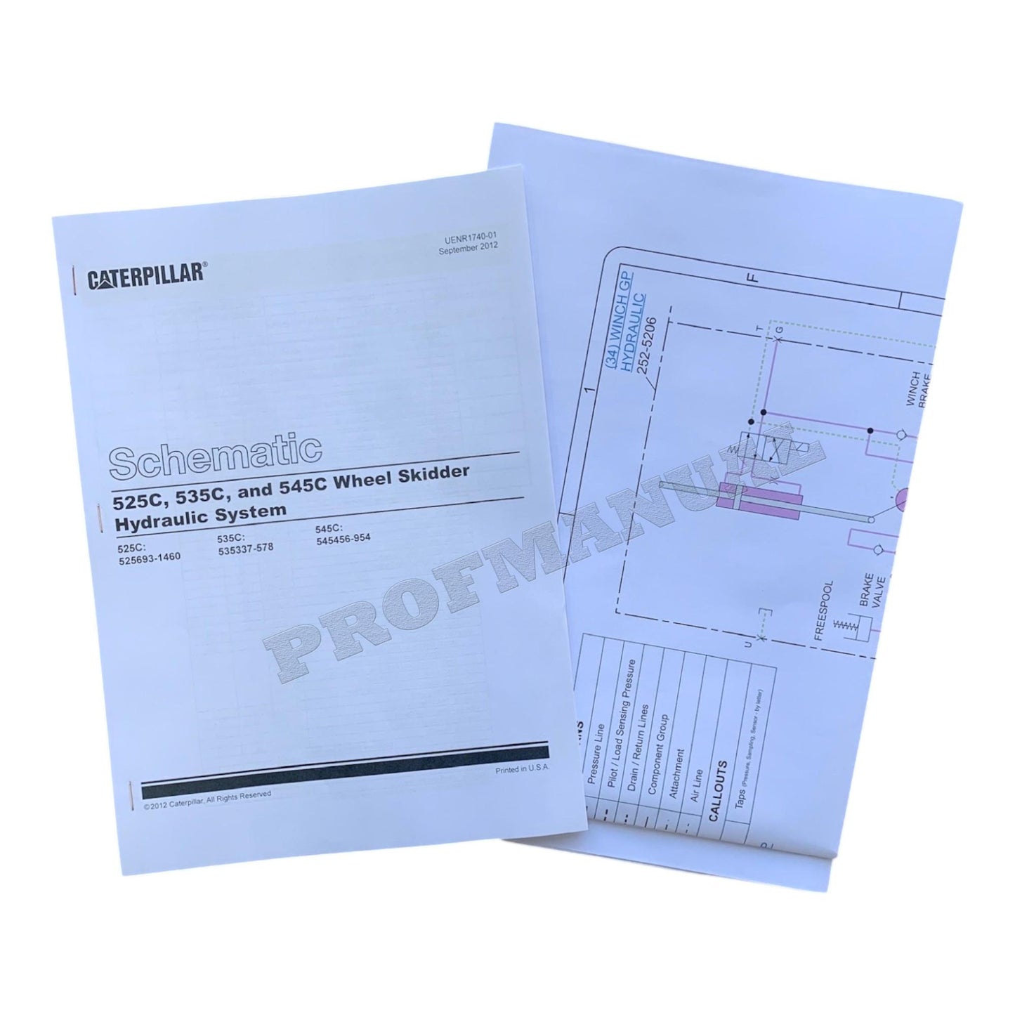 Caterpillar 525C 535C 545C WHEEL Skidder Full Service Manual *Send serial number