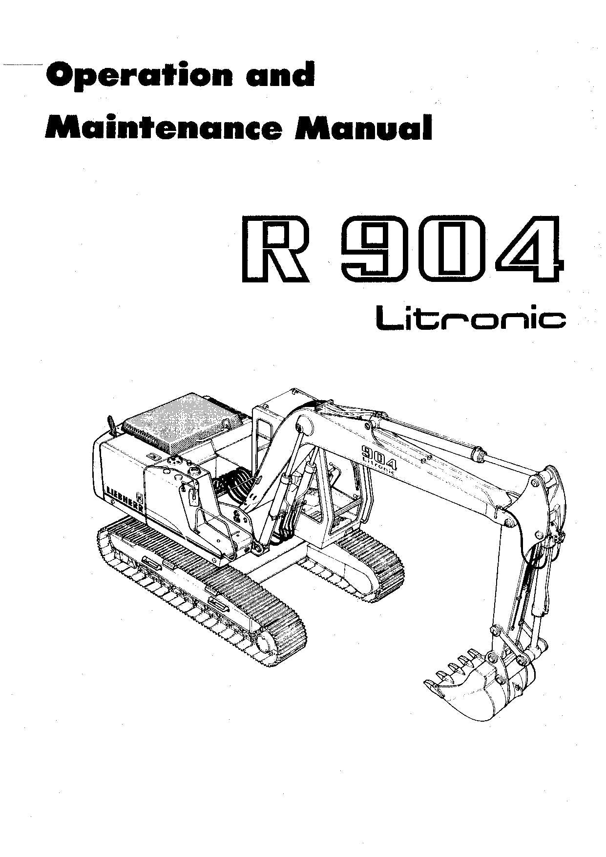 Liebherr R904 Litronic Excavator Operators manual serial 6001