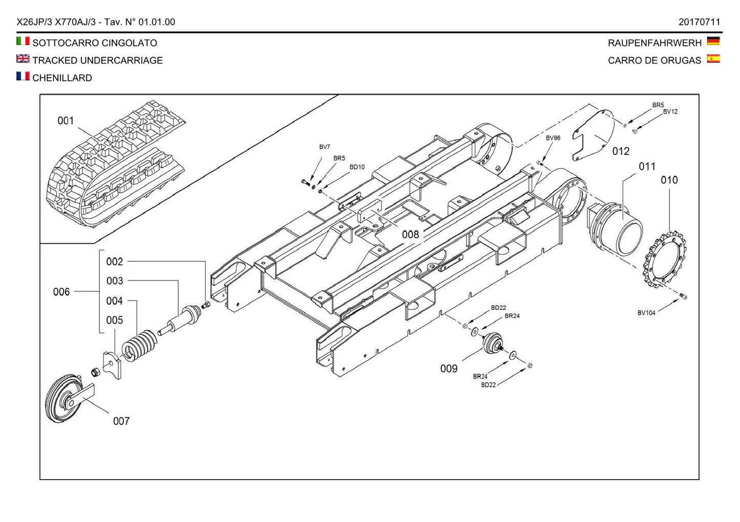 JLG GEN 3 X26JP GEN 3 X770AJ Compact Crawler Boom Parts Catalog Manual