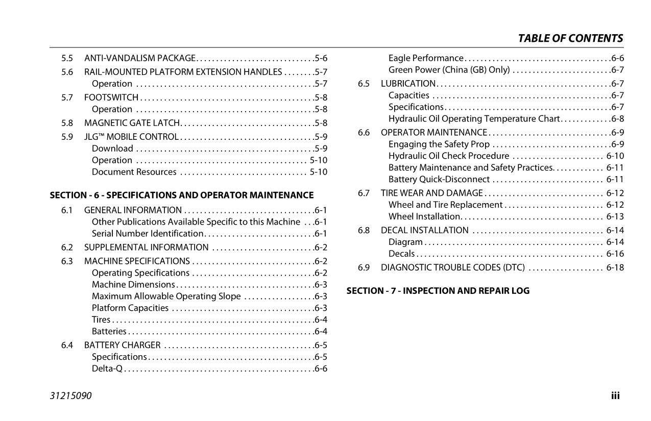 JLG R2632 R3246 Scissor Lift Maintenance Operation Operators Manual 31215090