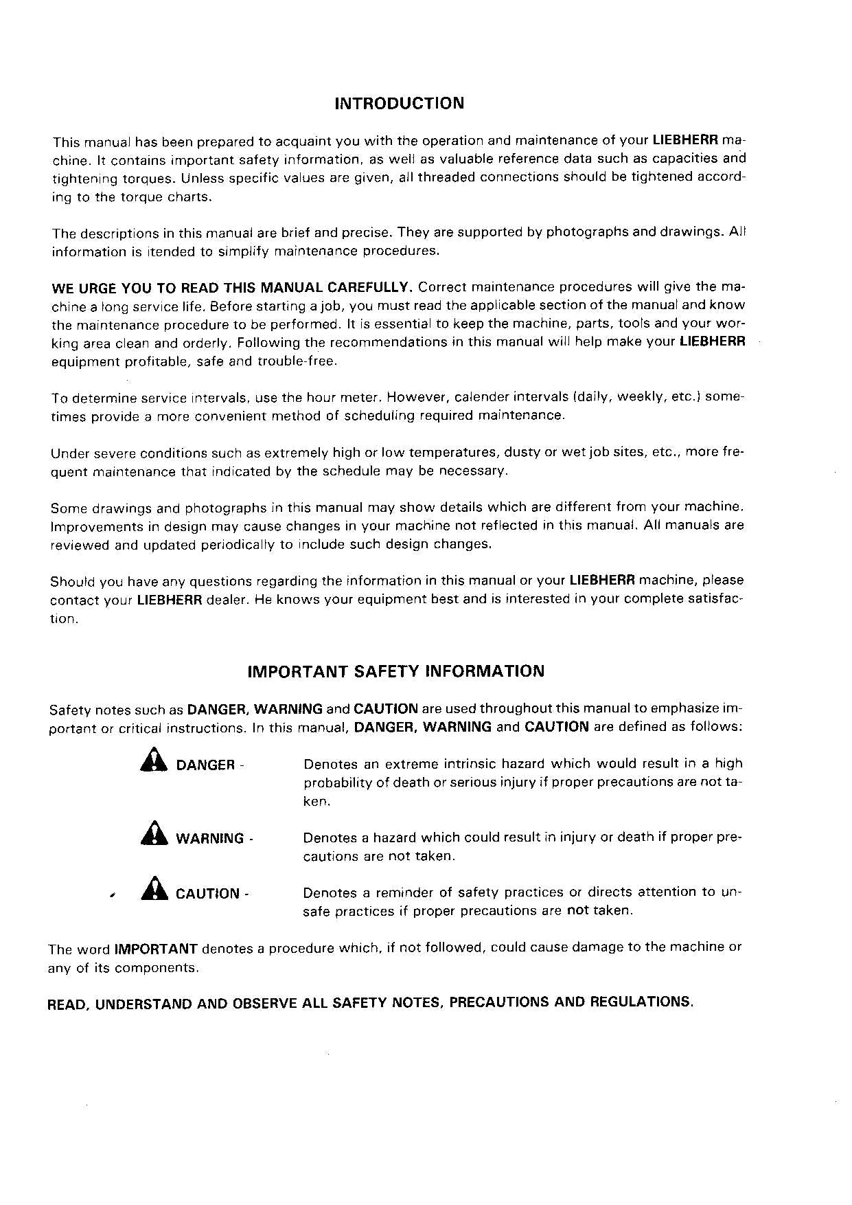 Liebherr A902 Speeder Excavator Operators manual