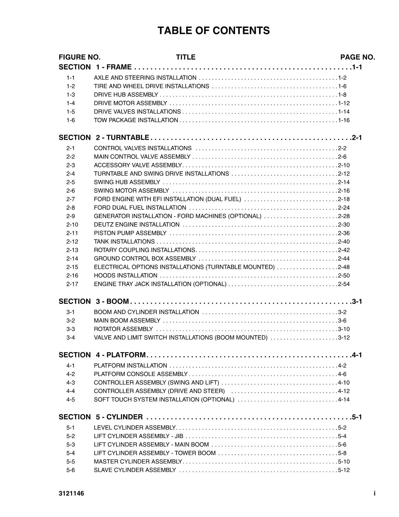 JLG 740AJ Boom Lift Parts Catalog Manual