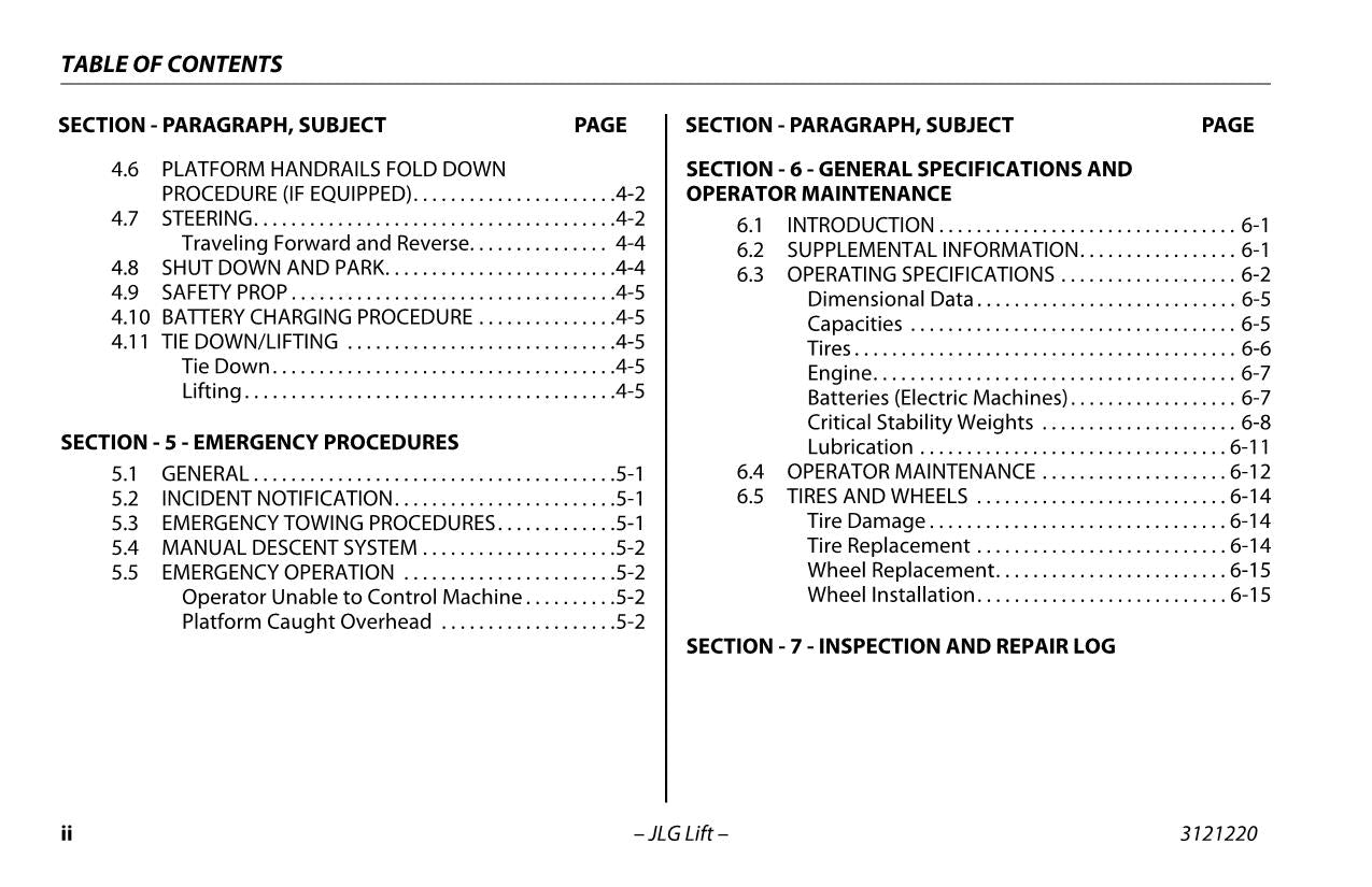 JLG 3369LE 4069LE M3369 M4069 Scissor Lift Operators Manual 3121220