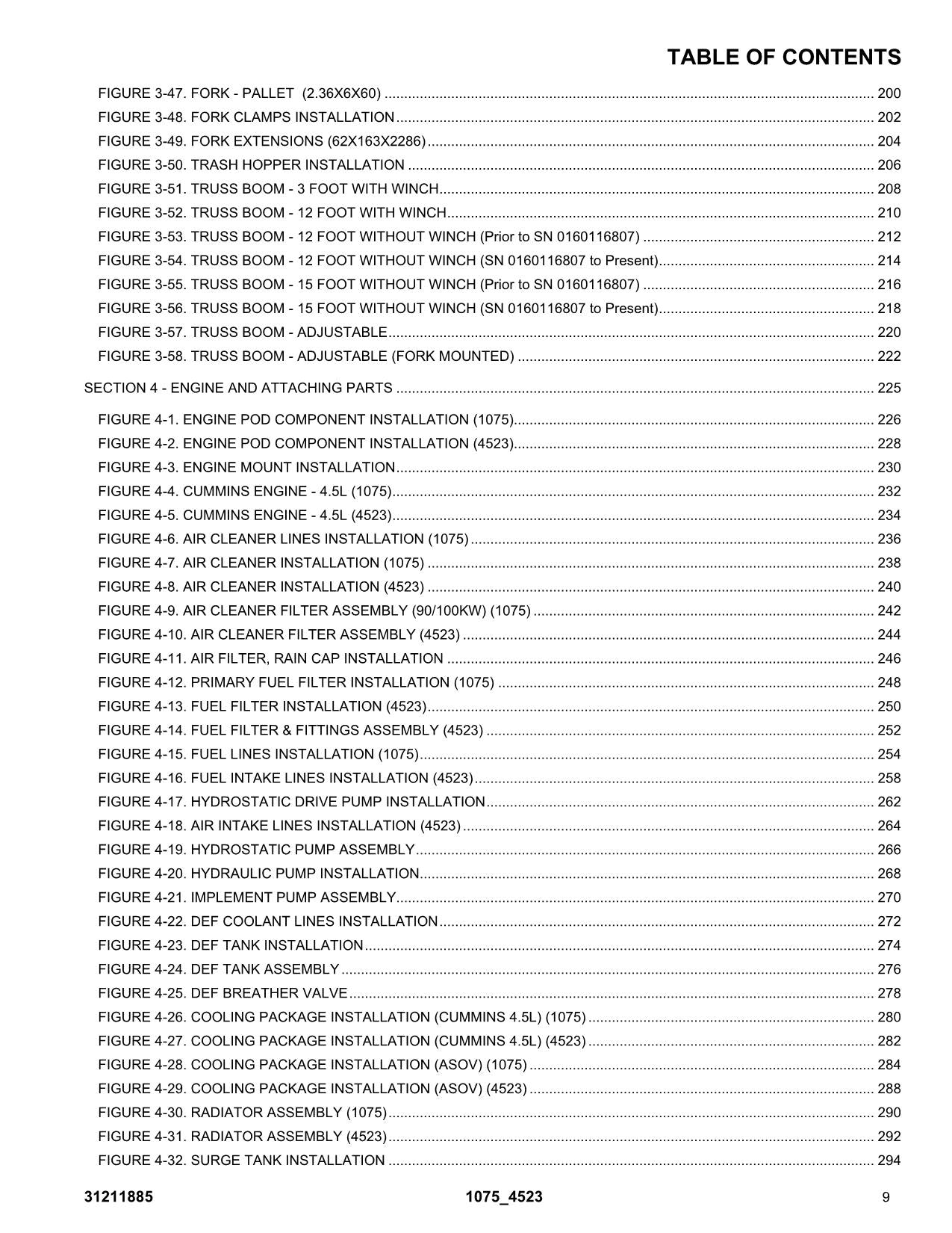 JLG 1075 4523 Telehandler Parts Catalog Manual 31211885