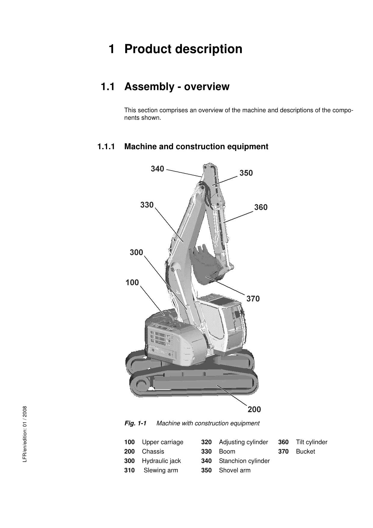 Liebherr R924 B Li. Compact Excavator Operators manual