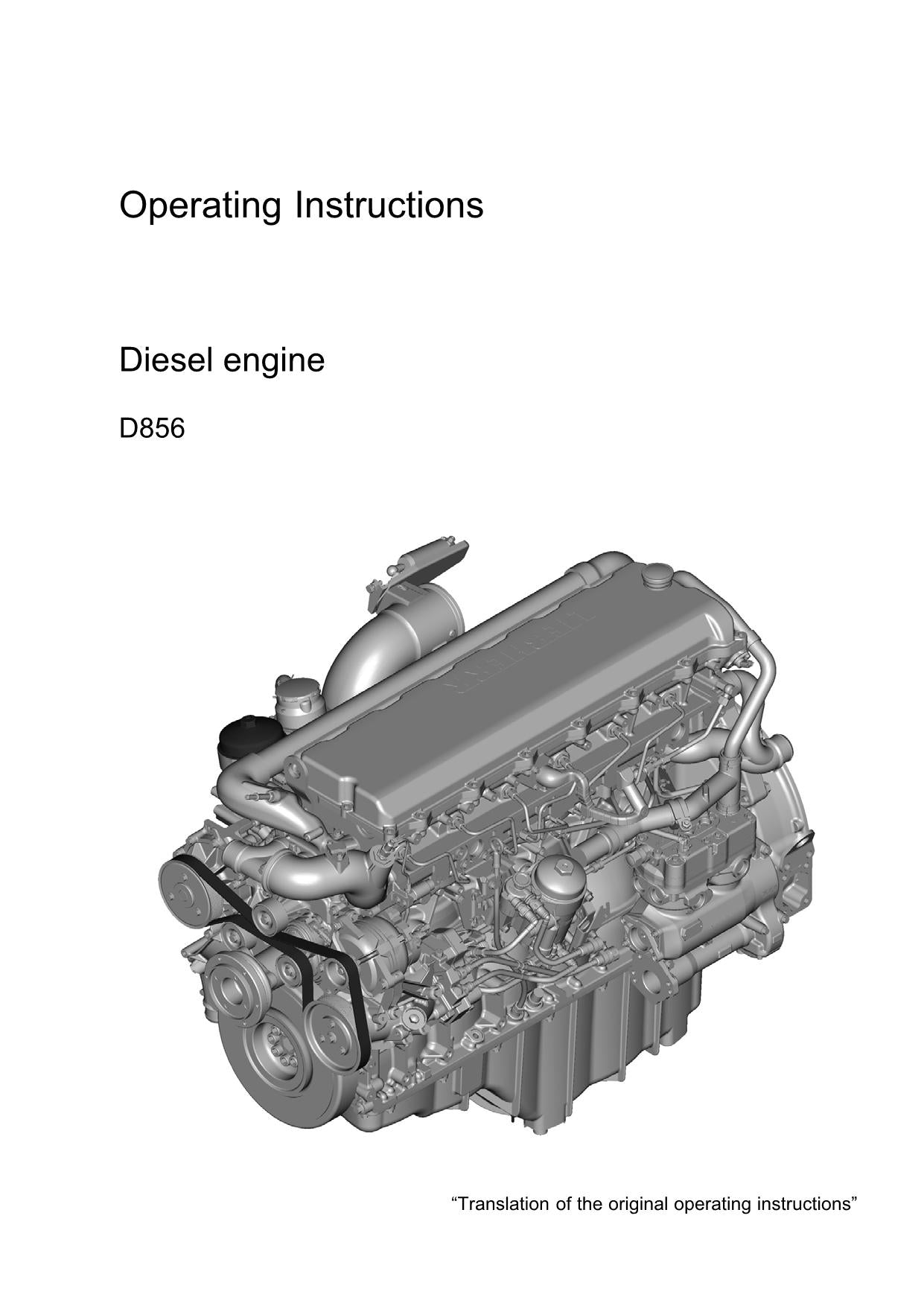 Liebherr D856 engine Operators manual