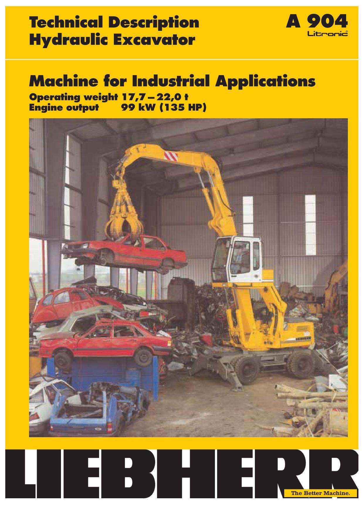 Liebherr A904 Litronic Excavator Operators manual