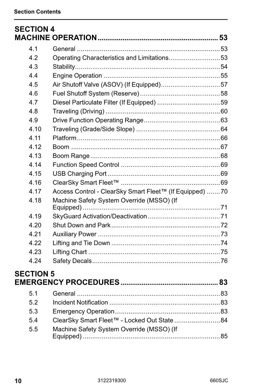 JLG 600SJC Boom Lift Maintenance Operation Operators Manual