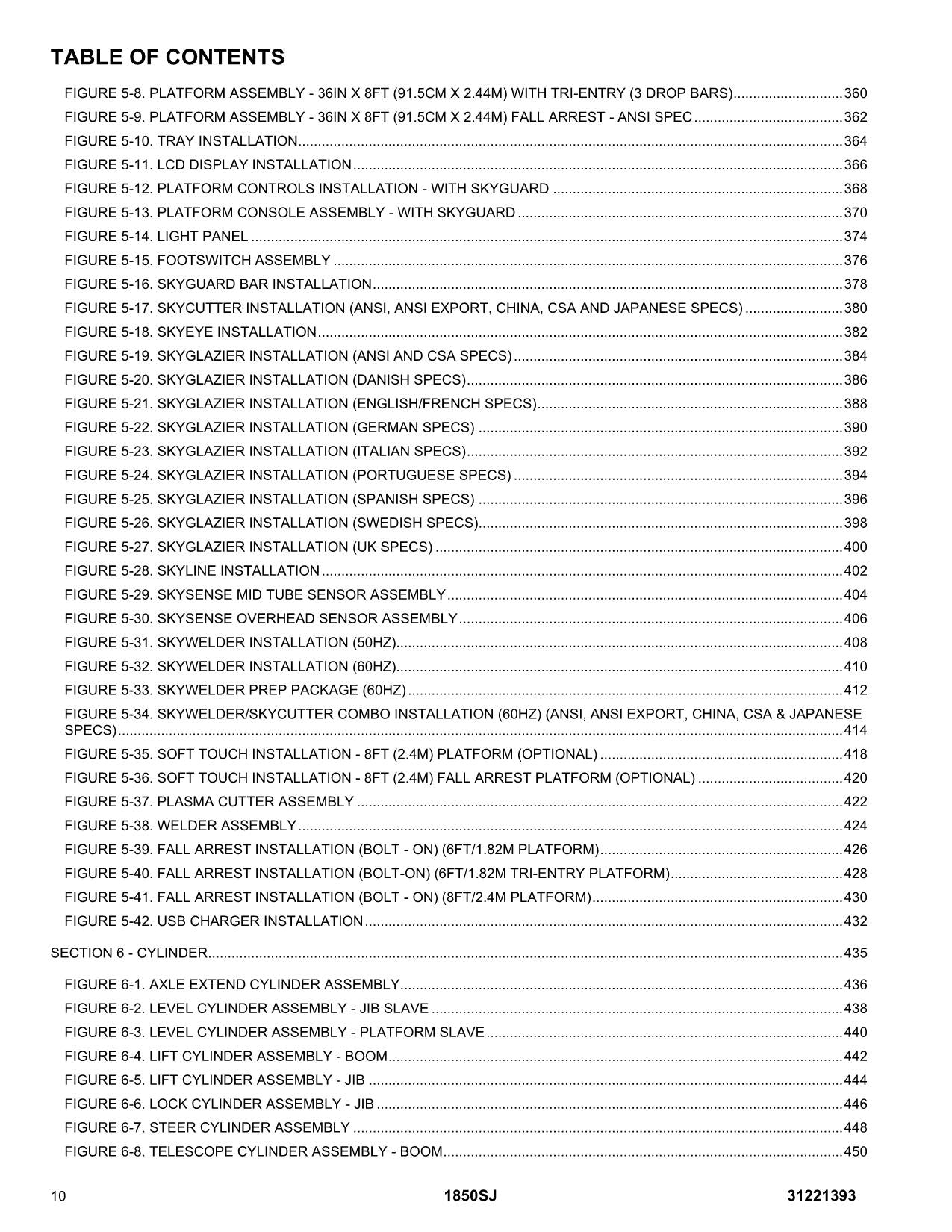 JLG  1850SJ Boom Lift Parts Catalog Manual