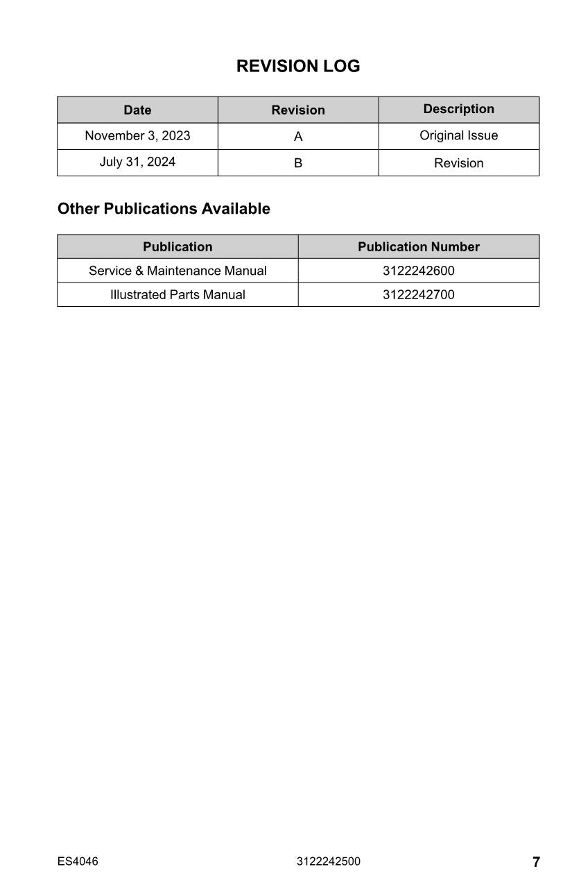 JLG ES4046 Scissor Lift Maintenance Operation Operators Manual