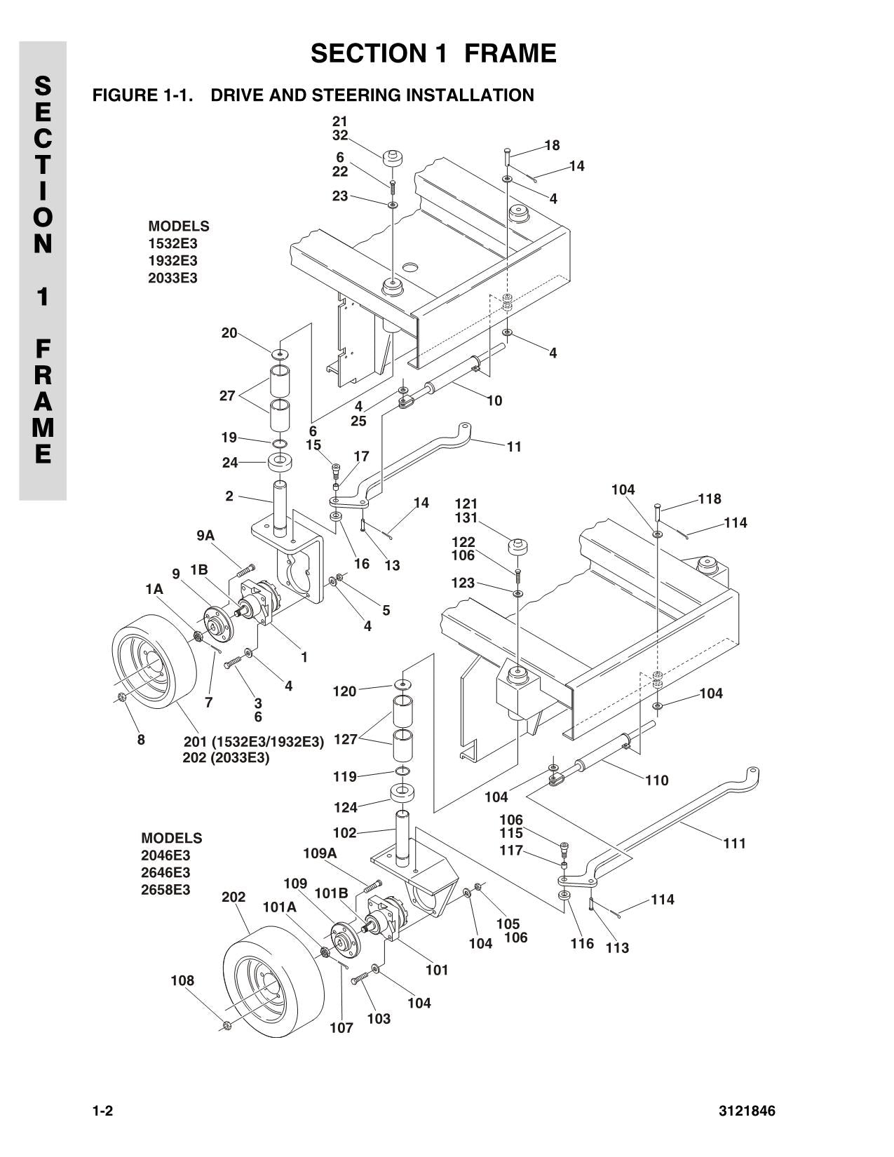 JLG 1532E3 1932E3 2033E3 2046E3 2646E3 2658E3 Scissor Parts Catalog Manual