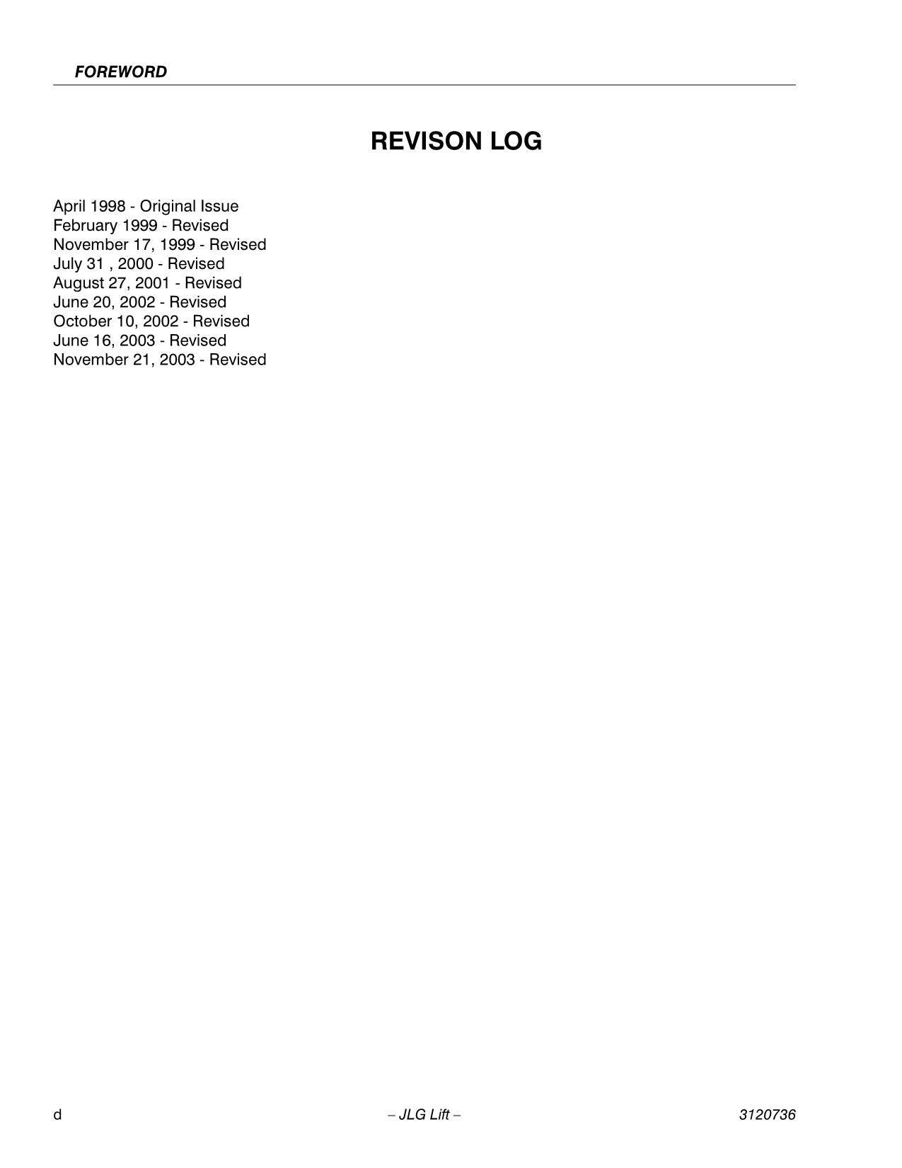 JLG 1532E2 1932E2 2032E2 2632E2 2646E2 3246E2 Scissor Lift Operators Manual