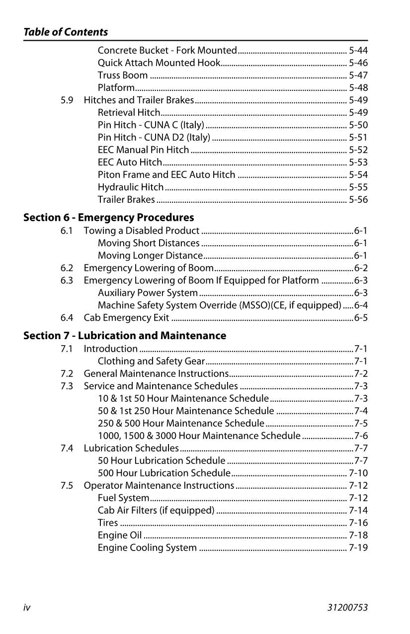 JLG 3706PS 3707PS 4014PS 4017PS Telehandler Operators Manual