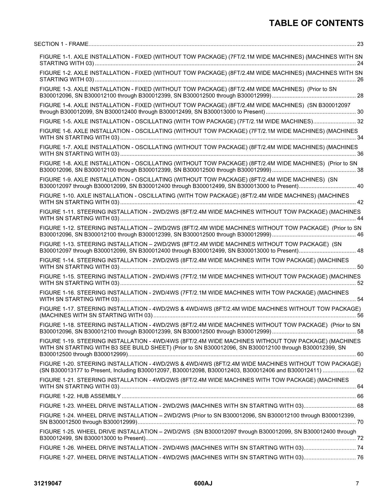 JLG 600AJ Boom Lift  Parts Catalog Manual 31219047