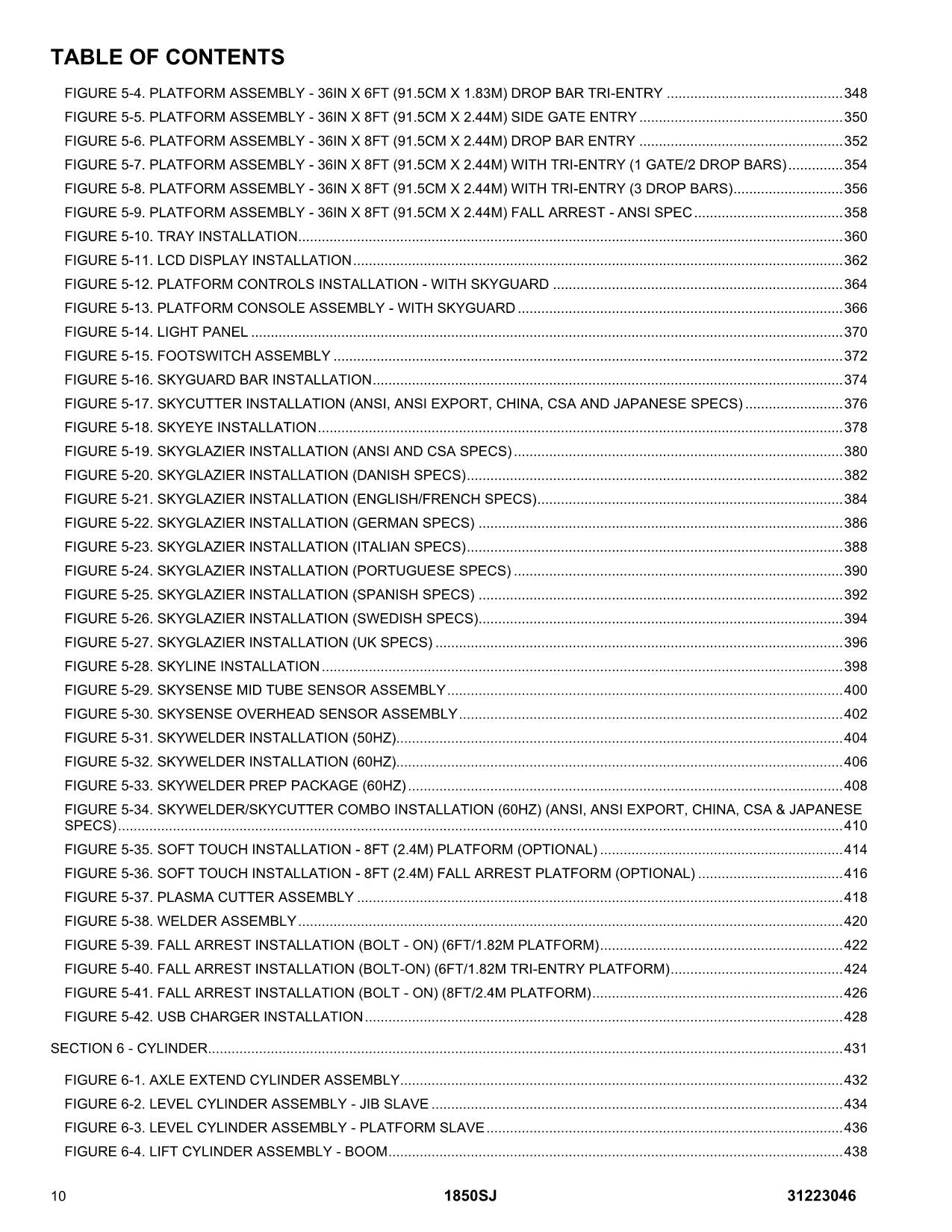 JLG 1850SJ Boom Lift Parts Catalog Manual