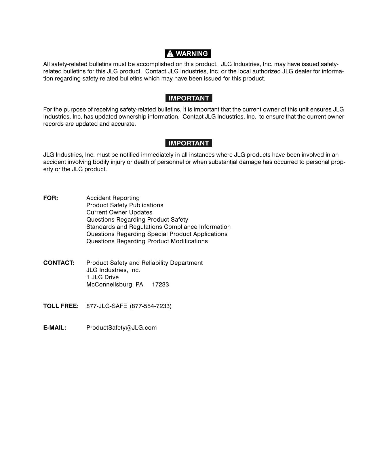 JLG 15VPSP Vertical Mast Maintenance Operation Operators Manual