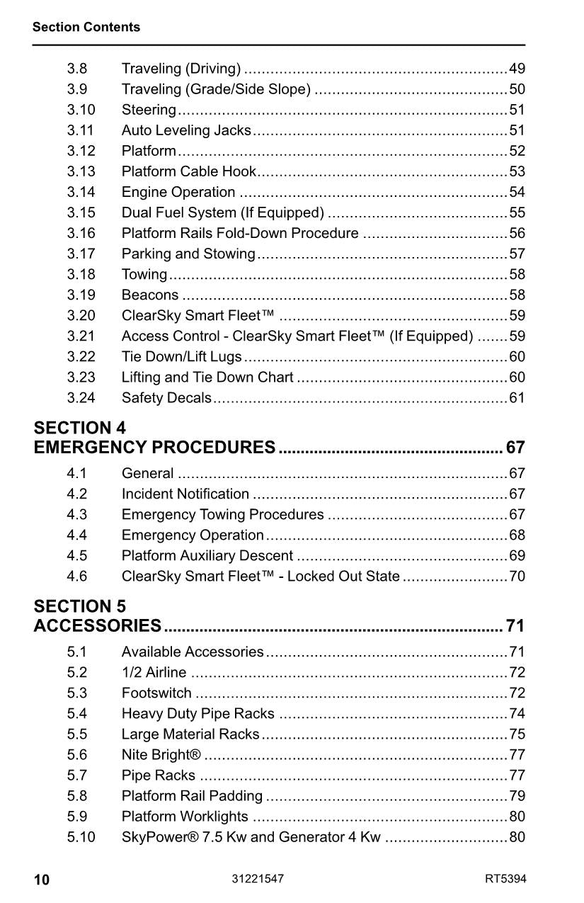 JLG RT5394 Scissor Lift Maintenance Operation Operators Manual 31221547