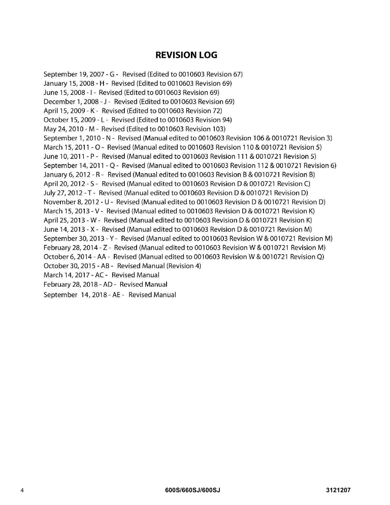 JLG 600S 600SJ 660SJ Boom Lift Parts Catalog Manual 3121207