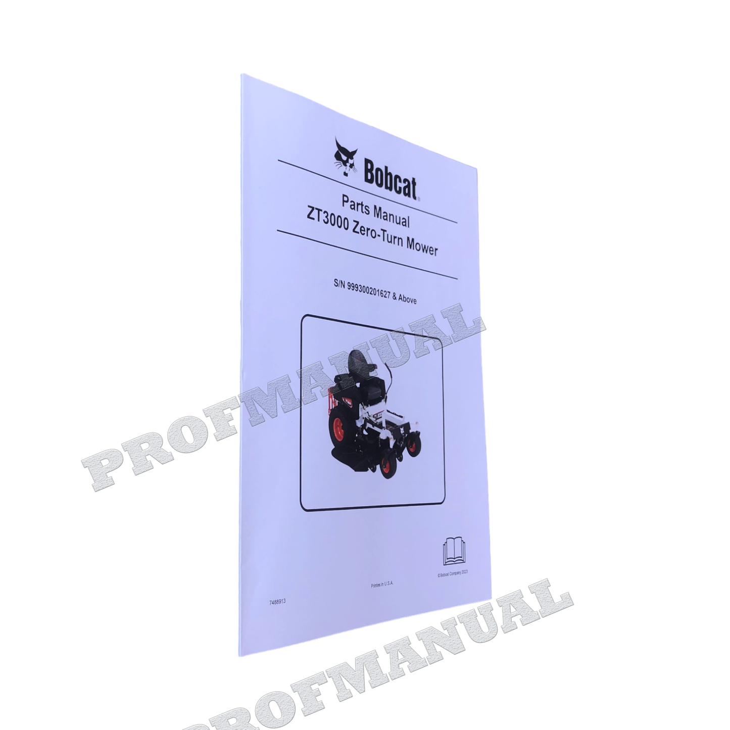 Bobcat ZT3000 Turf Mower Parts Catalog Manual 999300201627-