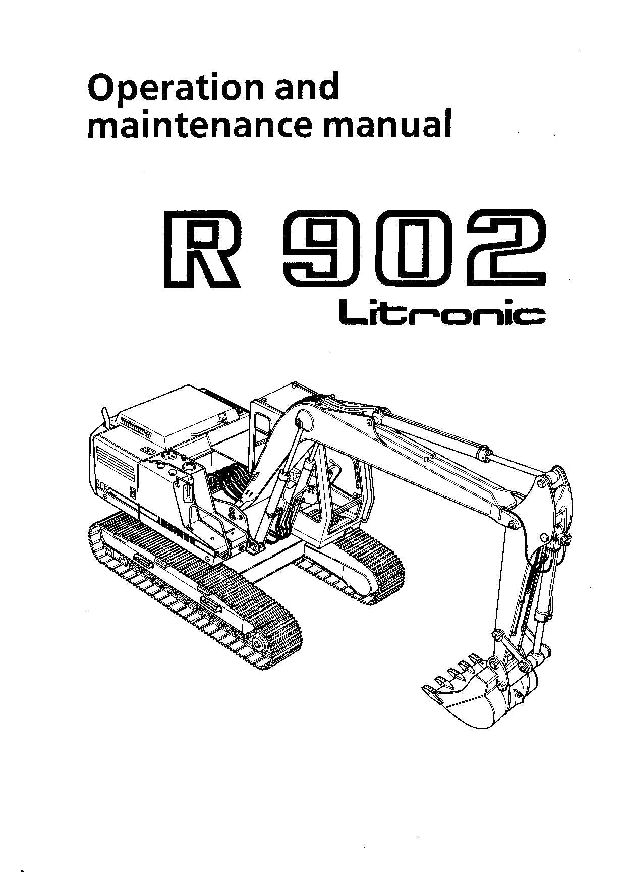 Liebherr R902 Litronic Excavator Operators manual serial 100