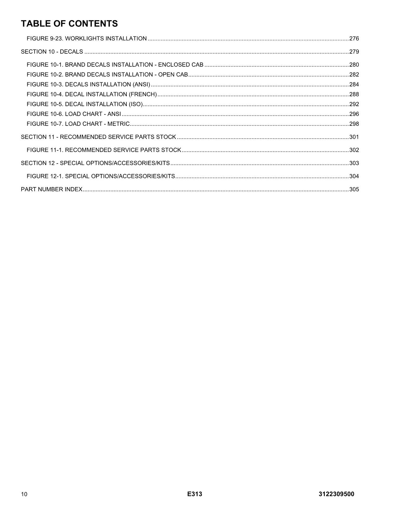 JLG E313 Telehandler Parts Catalog Manual