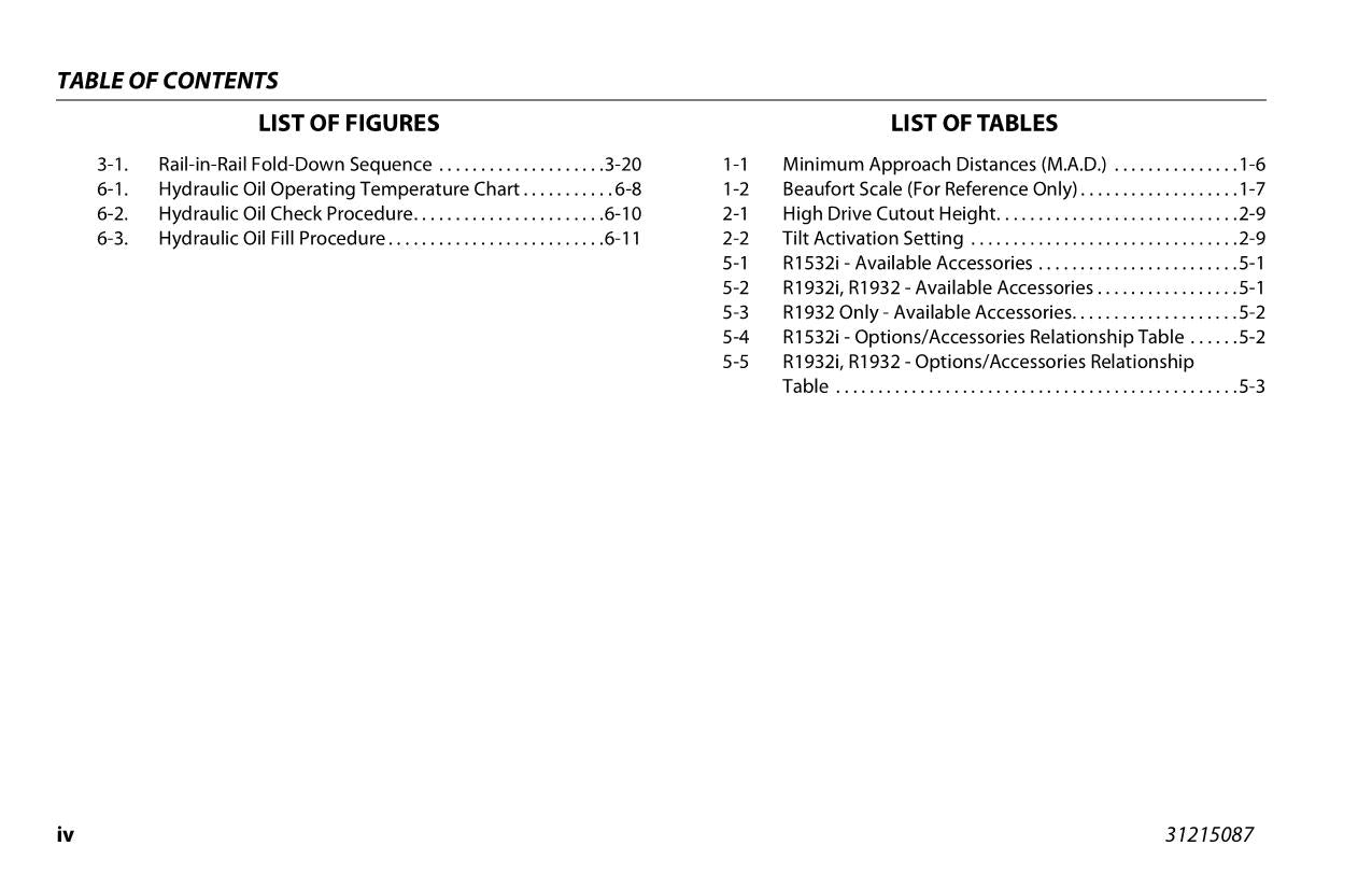 JLG R1532i R1932 R1932i Scissor Lift Maintenance Operators Manual 31215087