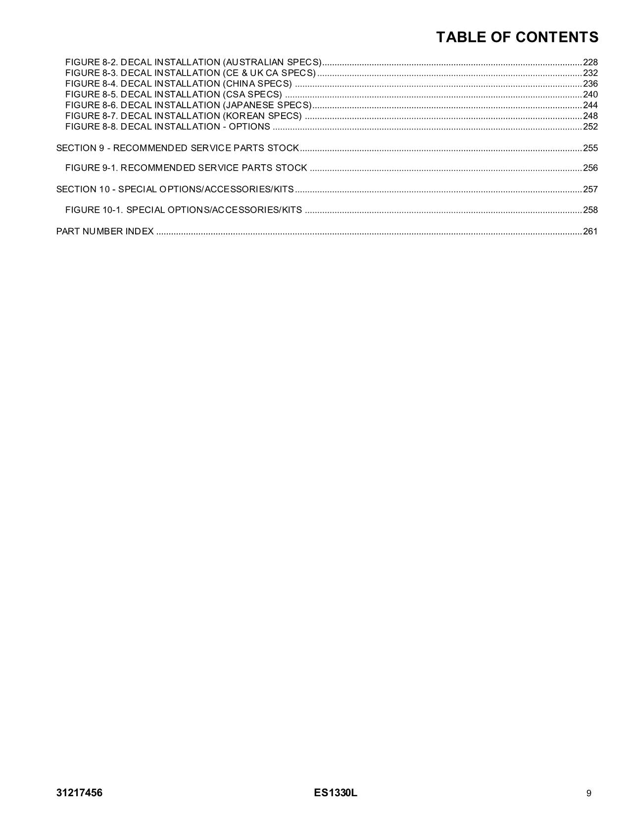 JLG ES1330L Scissor Lift Parts Catalog Manual 31217456