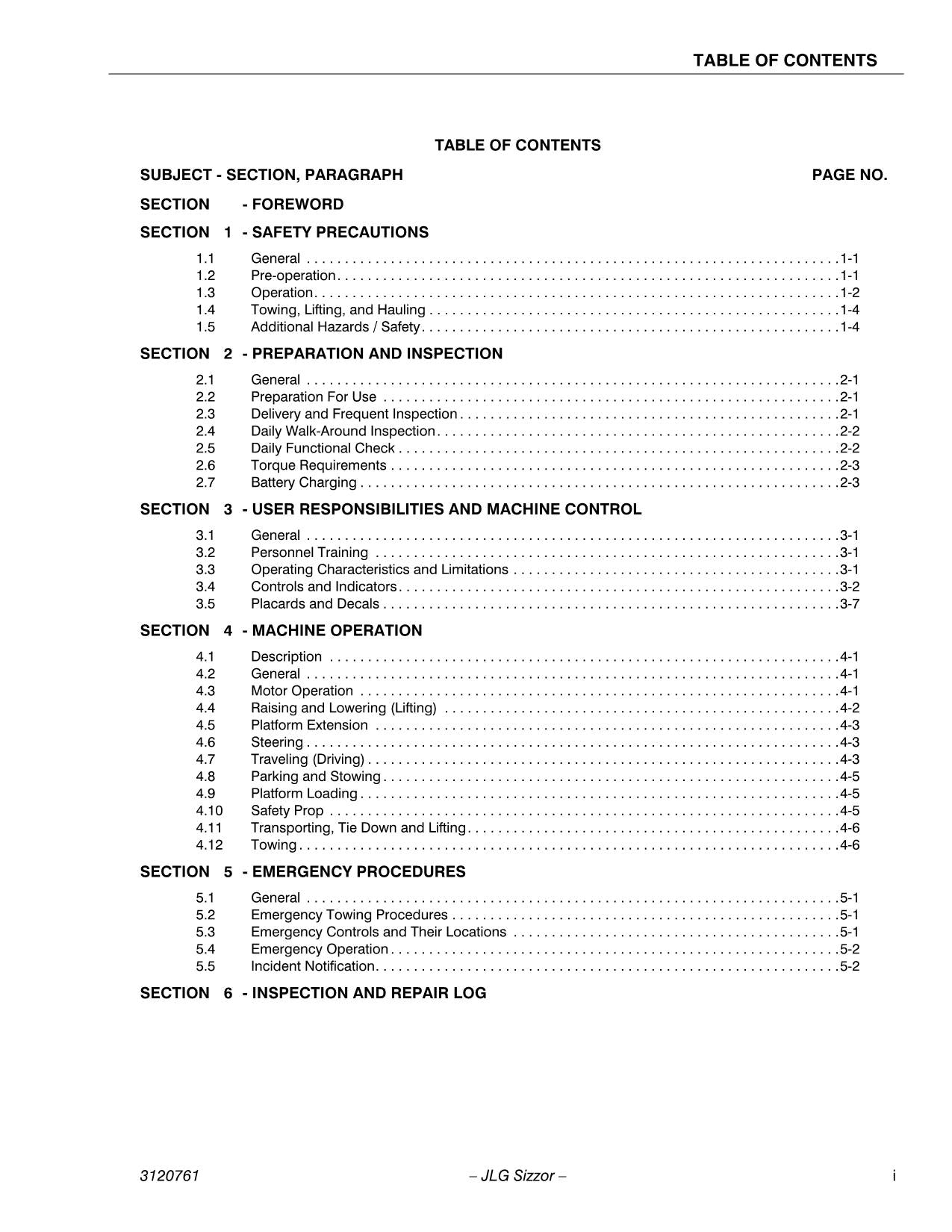 JLG 1532E3 1932E3 2033E3 2046E3 2646E3 2658E3 Lift Operators Manual 3120761