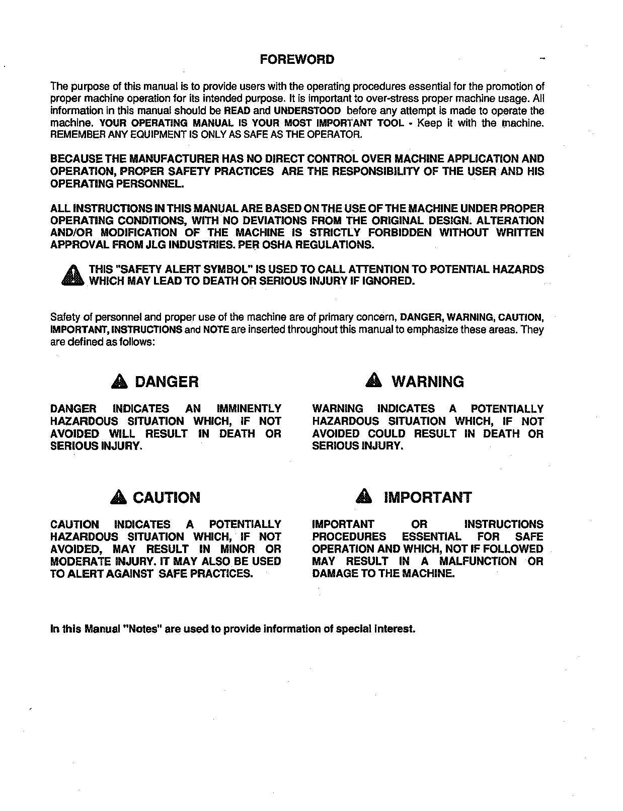 JLG 60H 70H Scissor Lift Maintenance Operation Operators Manual