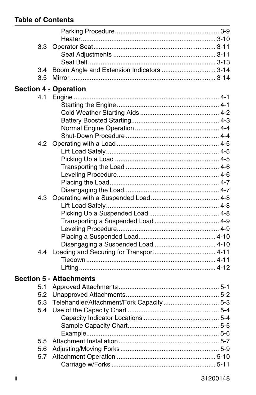 JLG G6-42P Telehandler Maintenance Operation Operators Manual