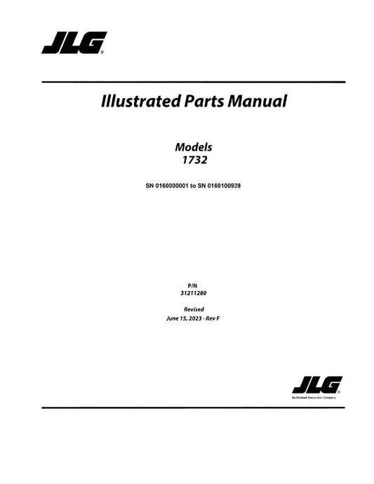 JLG 1732 Telehandler Parts Catalog Manual 0160000001-0160100939