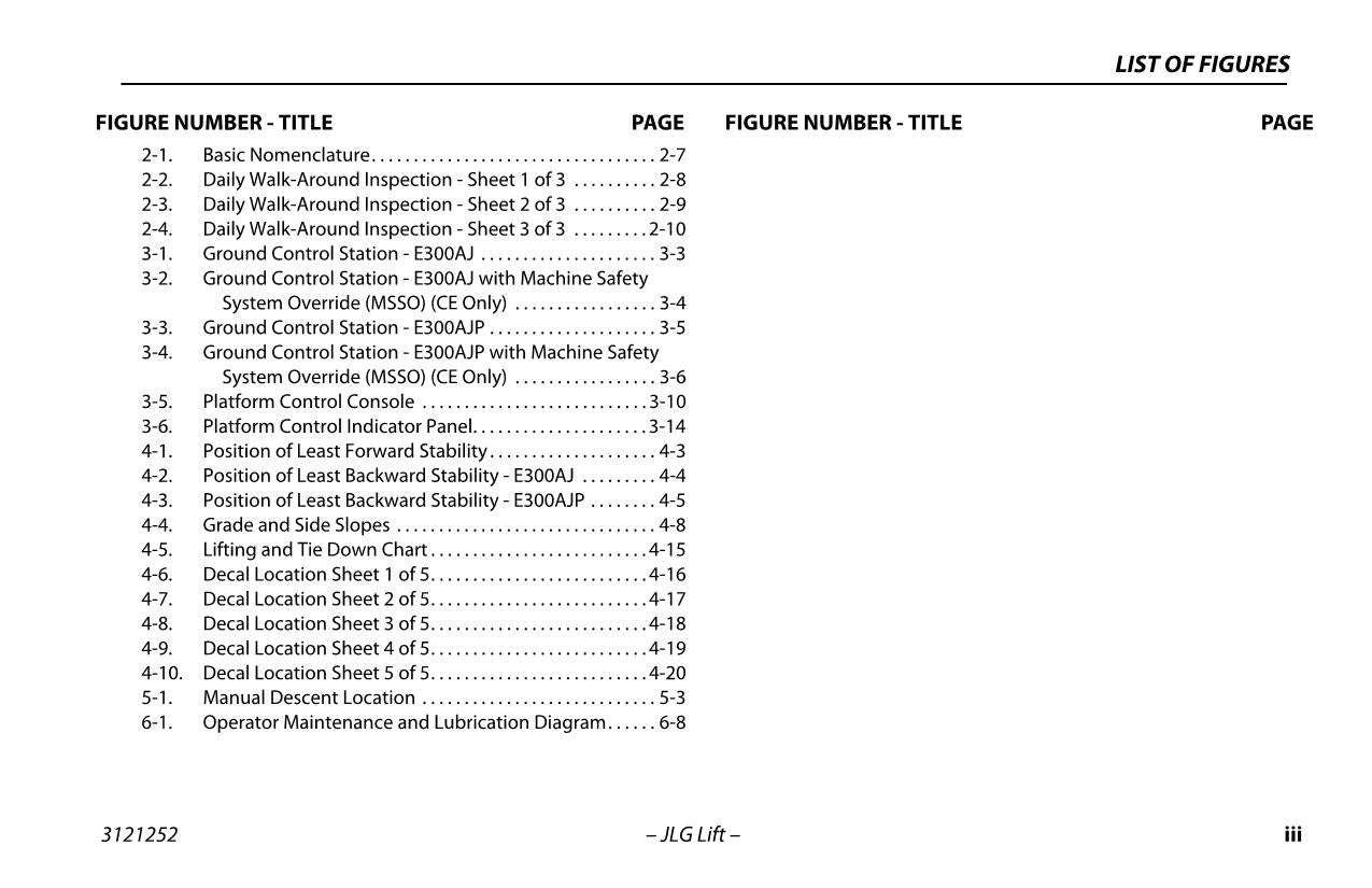 JLG E300AJ E300AJP Boom Lift Maintenance Operation Operators Manual 3121252