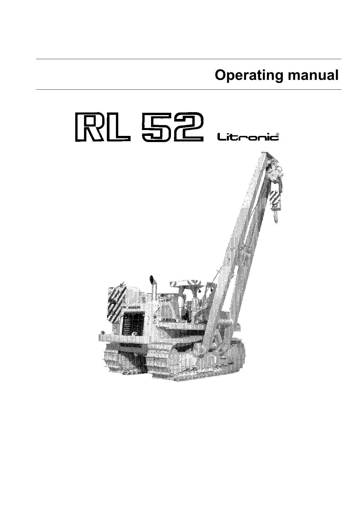 Liebherr RL52 Litronic Pipe Layer Operators manual