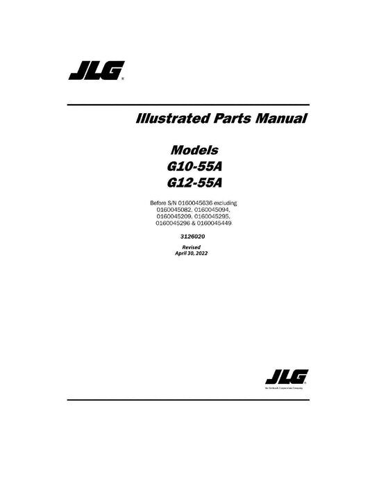 JLG G10-55A G12-55A Telehandler Parts Catalog Hard Copy Manual