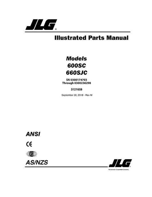 JLG 600SC 660SJC Boom Lift Parts Catalog Manual