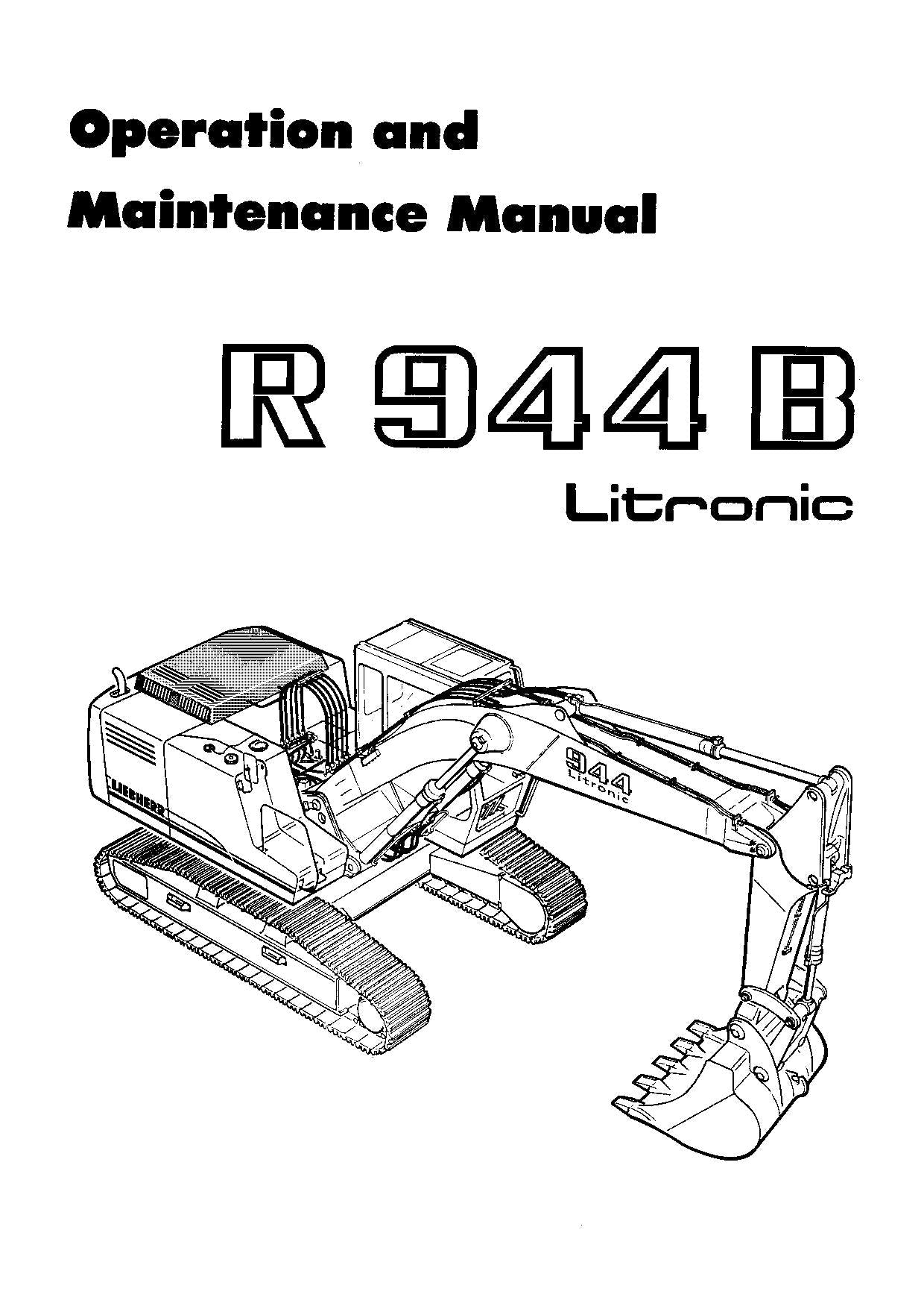 Liebherr R944 B Litronic Excavator Operators manual serial 9872