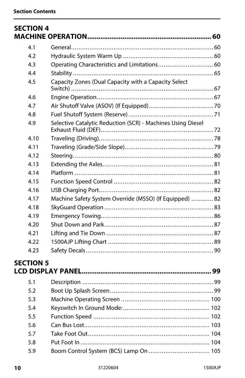 JLG 1500AJP Boom Lift Maintenance Operation Operators Manual 31220604