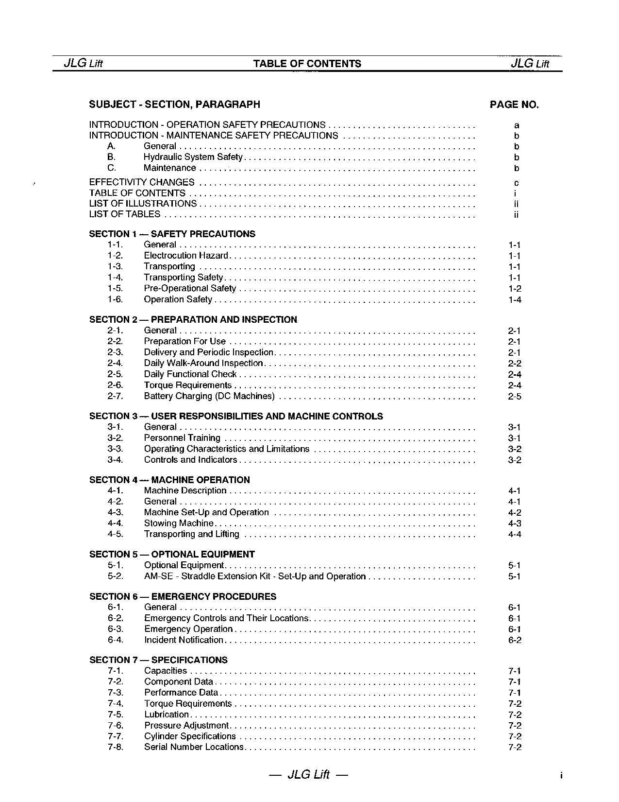 JLG 19AM 24AM 30AM 36AM Vertical Mast Operation Parts Service Manual