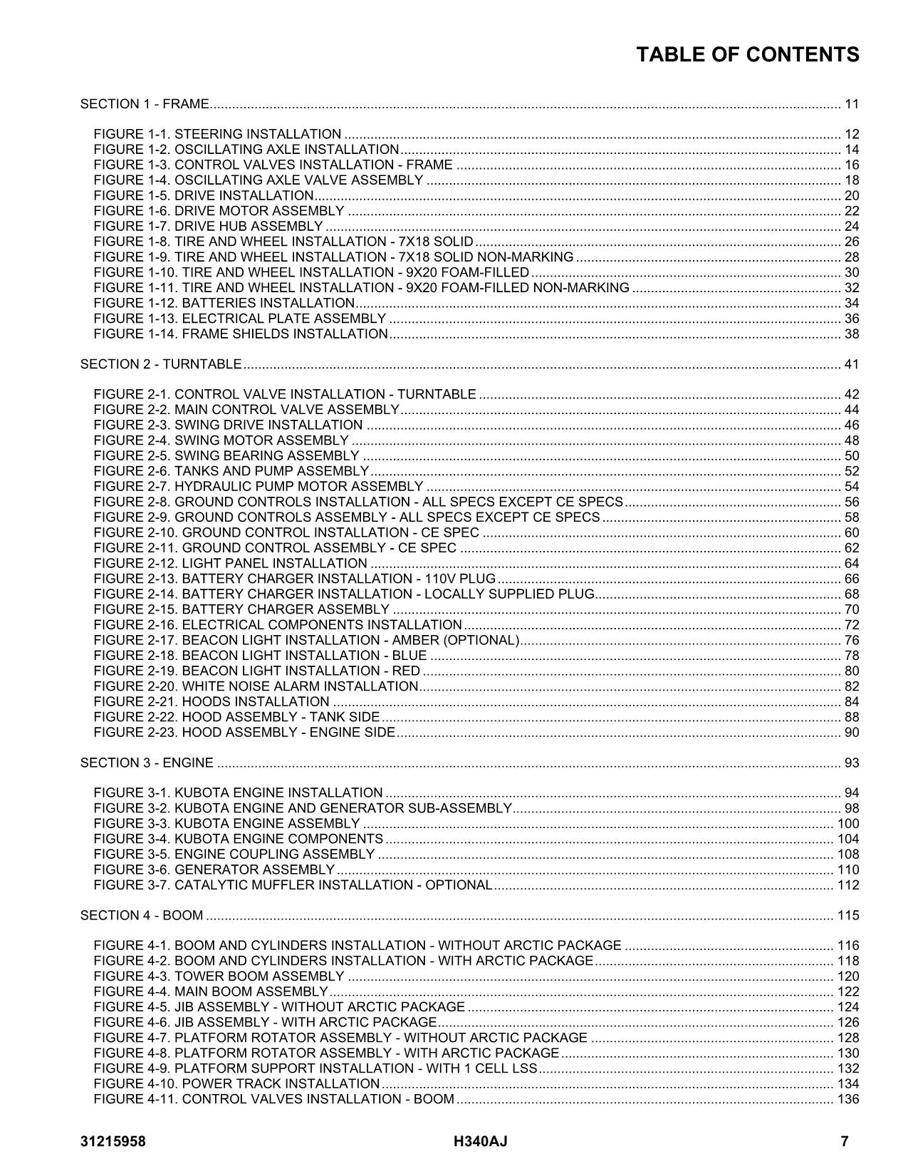 JLG H340AJ Boom Lift Parts Catalog Manual 31215958