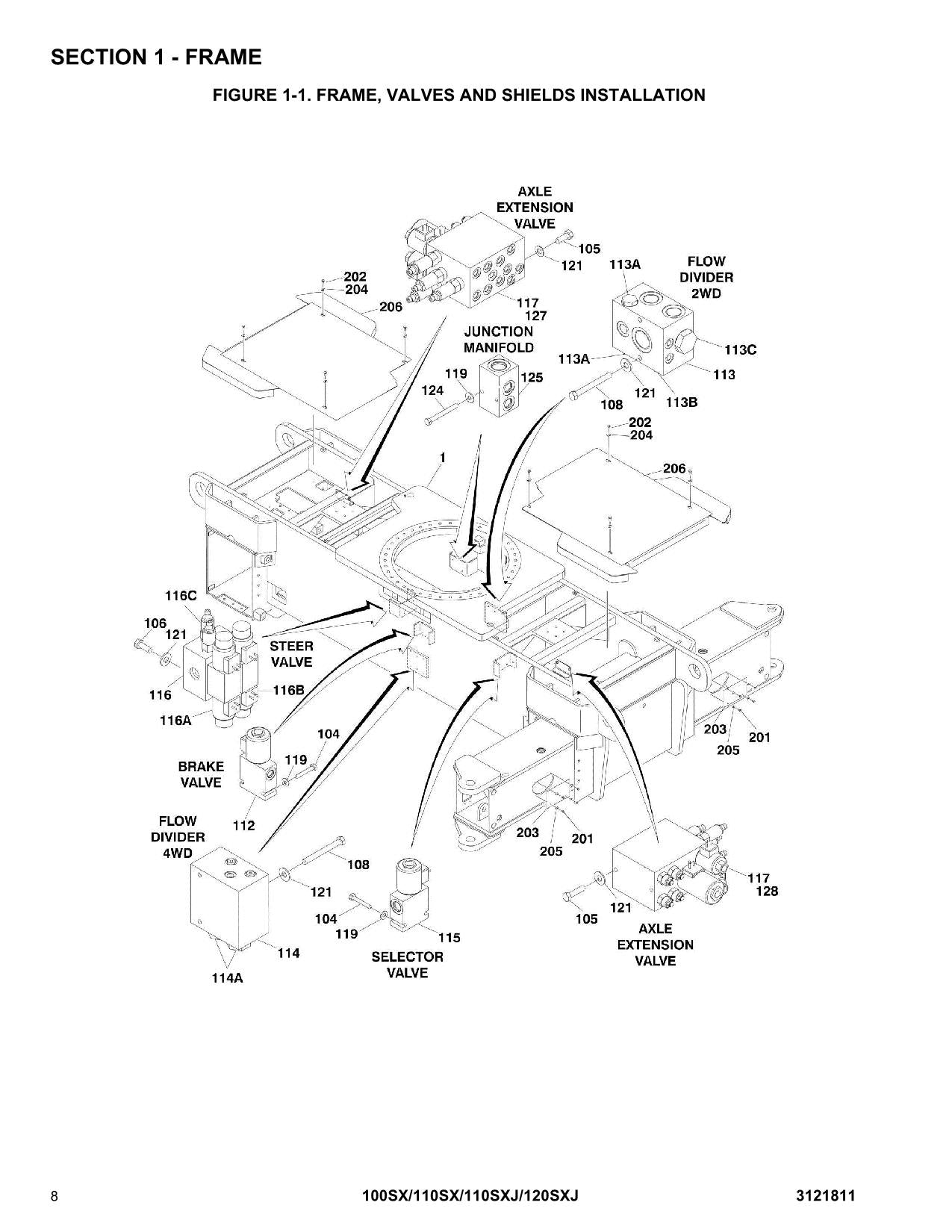 JLG 100SX 110SX 110SXJ 120SXJ Boom Lift Parts Catalog Manual